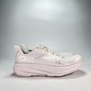 Hoka One One Clifton 9 White Athletic Running Shoes 1127896 WWH Women's Size 9B